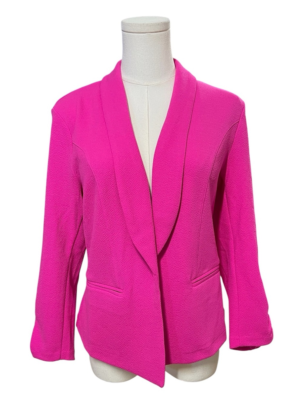 🆕 NWT Bar III Pink Textured Open Front Blazer | Size Medium Petite